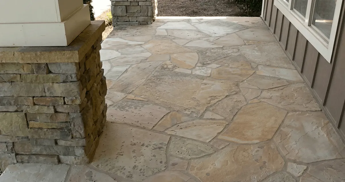 House entrance with professionally installed stone flooring in Dayton OH
